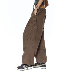 JADED LONDON BROWN PARACHUTE CARGO PANTS